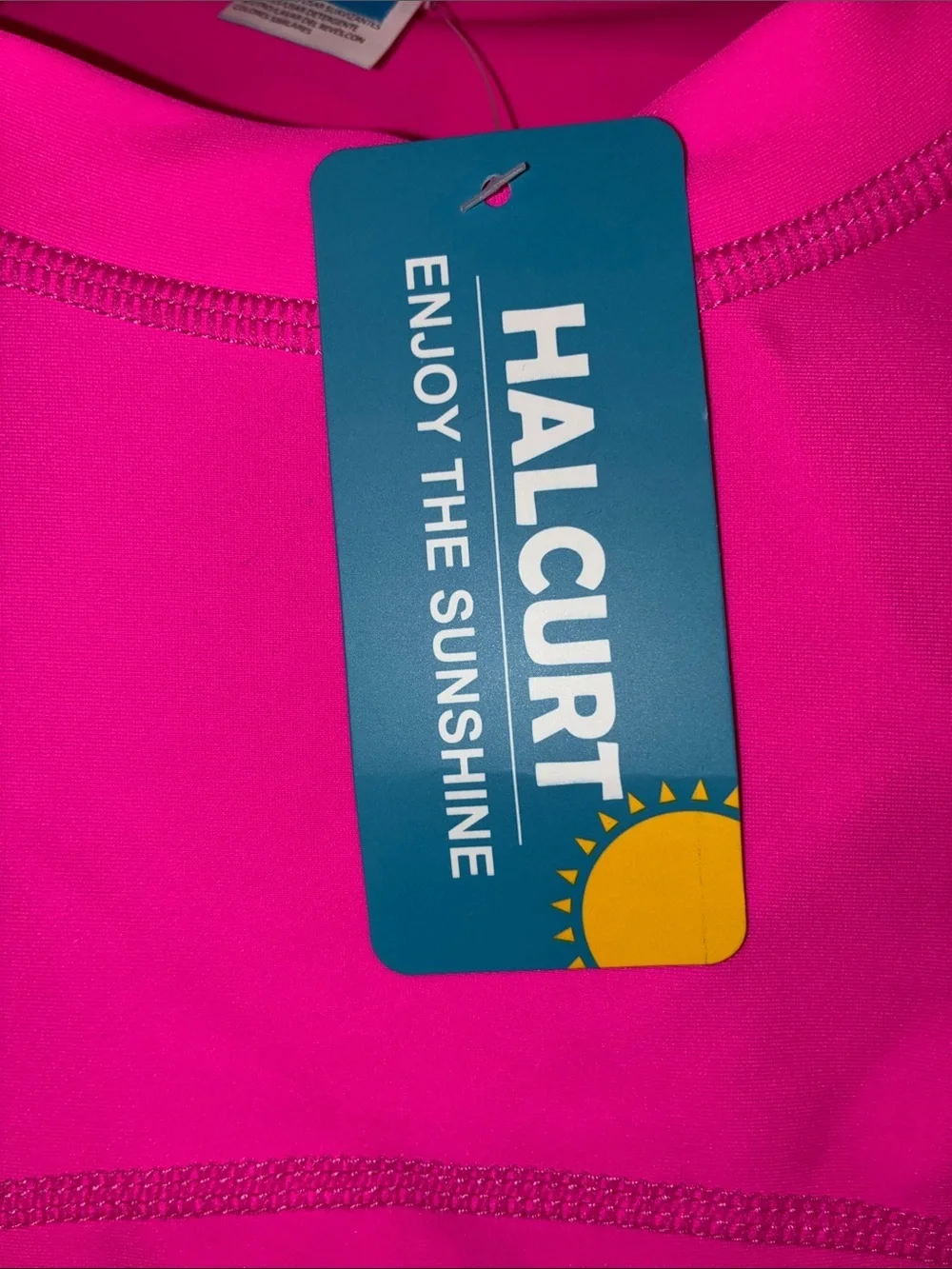 NWT Women's Hot Pink Swim Coverup Rash Guard with Black Panels Two Front Pockets